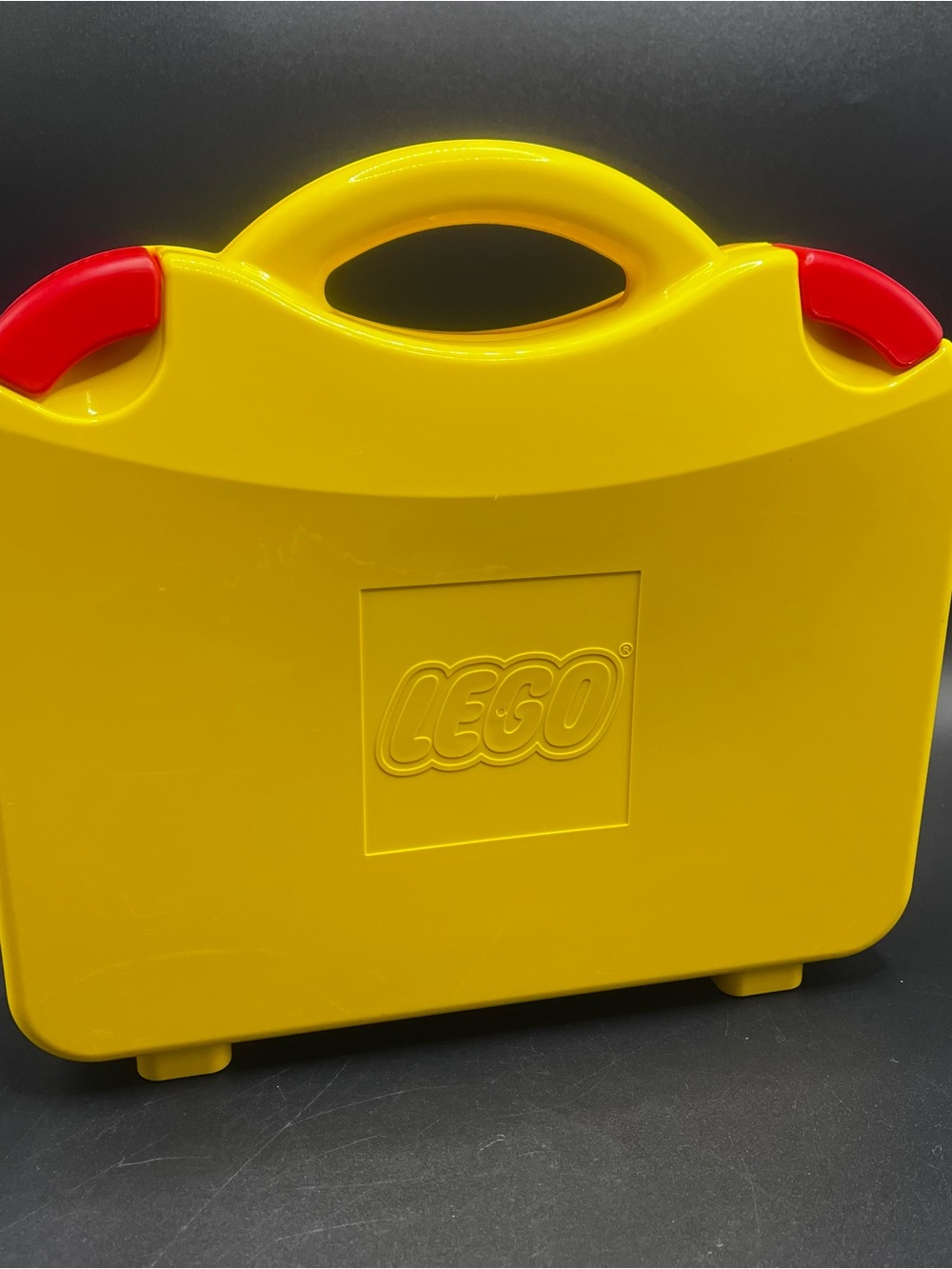 LEGO Plastic Storage Box / Carrying Case W/Handle Yellow Removable Dividers